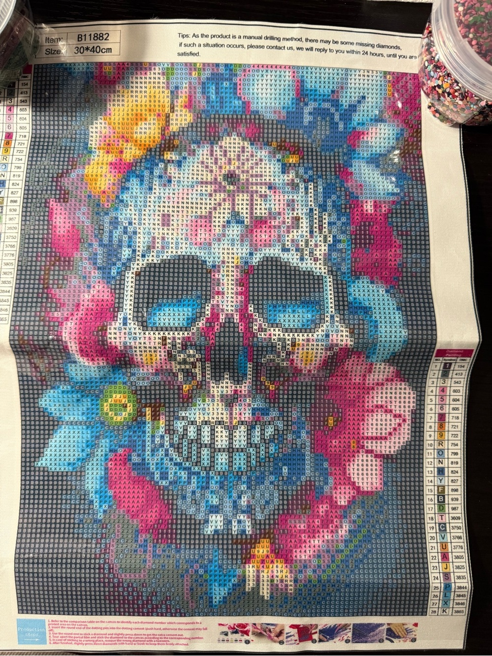 DIAMOND PAINTING | 30x40 cm | Floral Sugar Skull